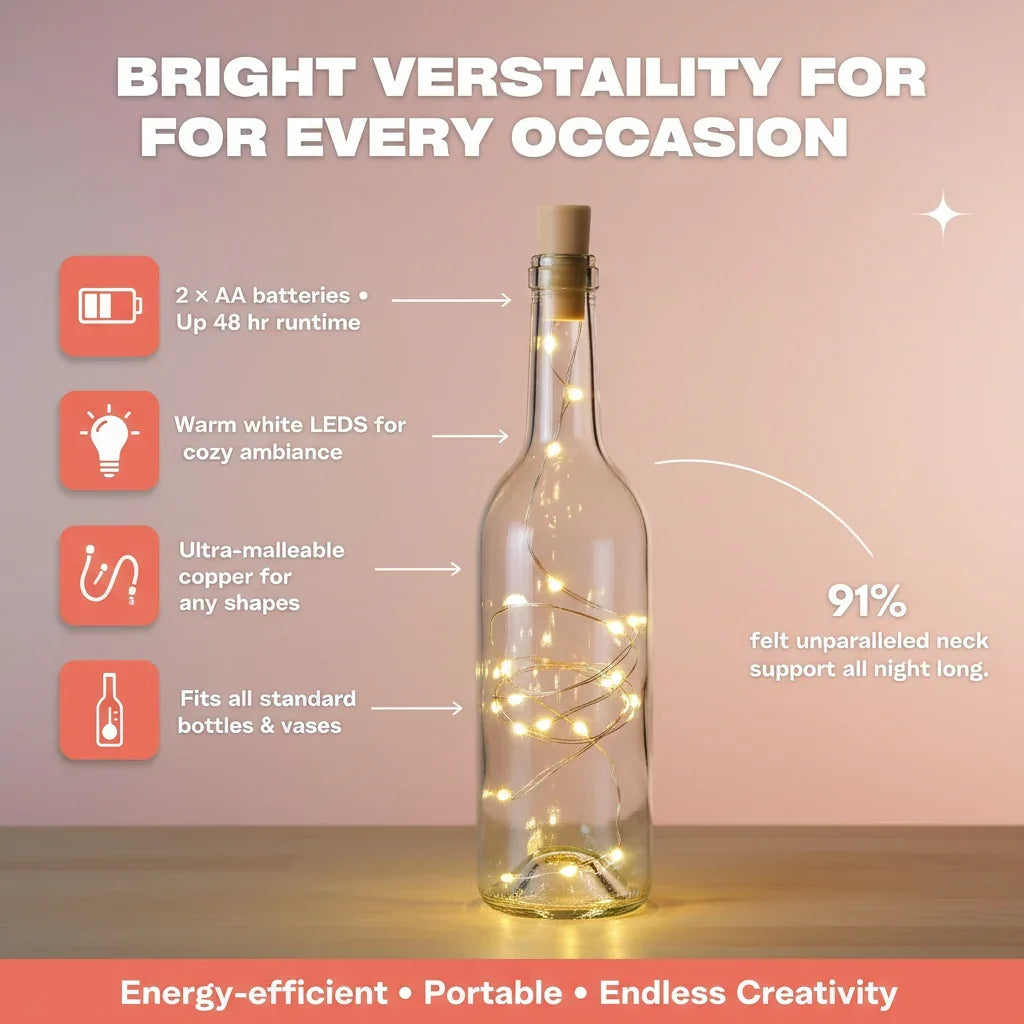 "Led Wire String Wine Bottle Lights – Decorative & Energy Efficient